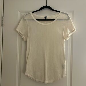 J Crew White Mesh Shirt Size Medium